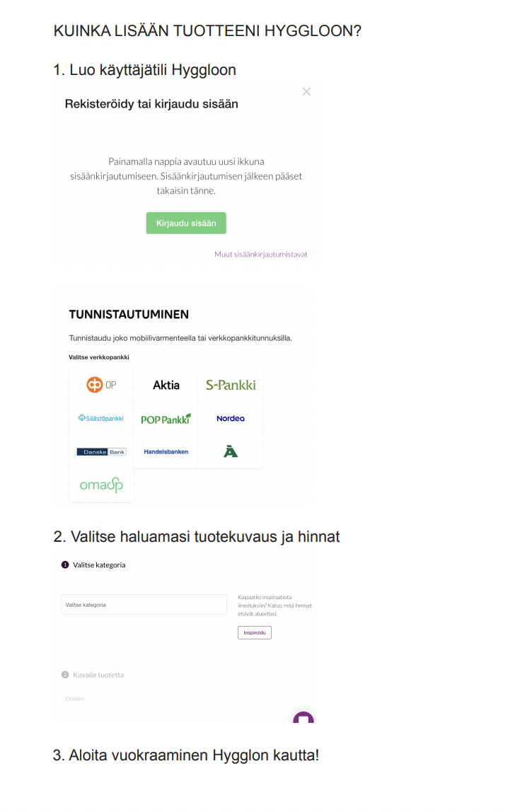 Kuinka lisään tuotteeni&nbsp;Hyggloon?